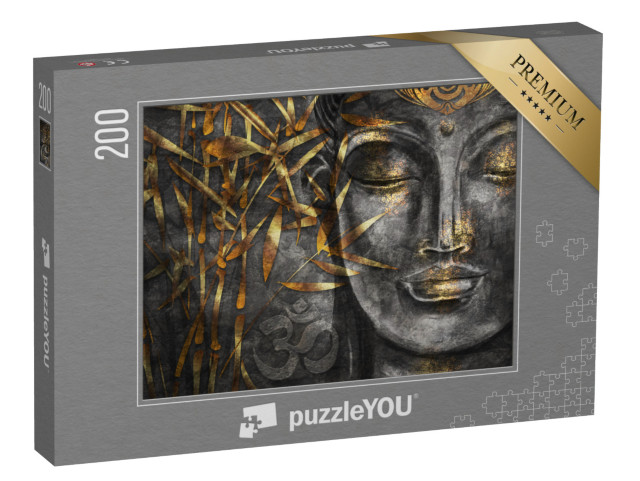 Puzzel 200 stukjes „Digitale kunstcollage gecombineerd met aquarel: Bodhisattva Boeddha“