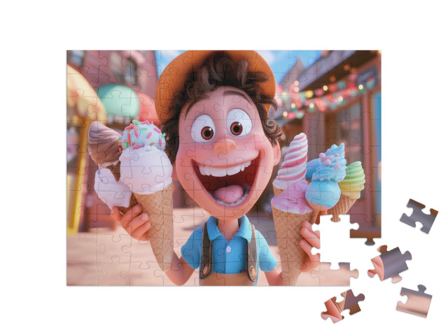 Puzzel 100 stukjes „Hier komt de ijsman“