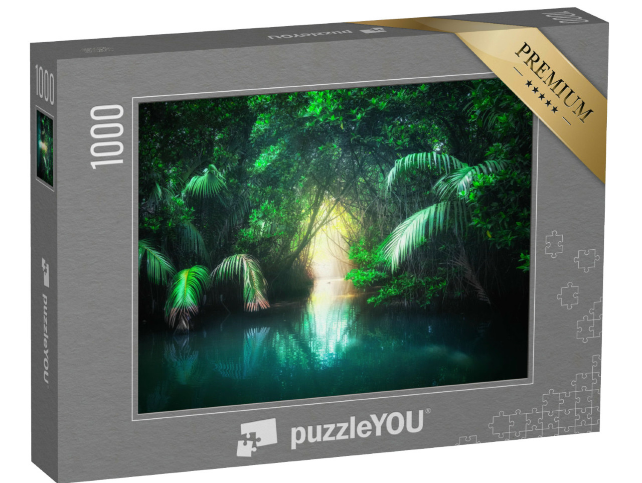 Puzzel 1000 stukjes „Fantastisch junglelandschap met meer, Sri Lanka“