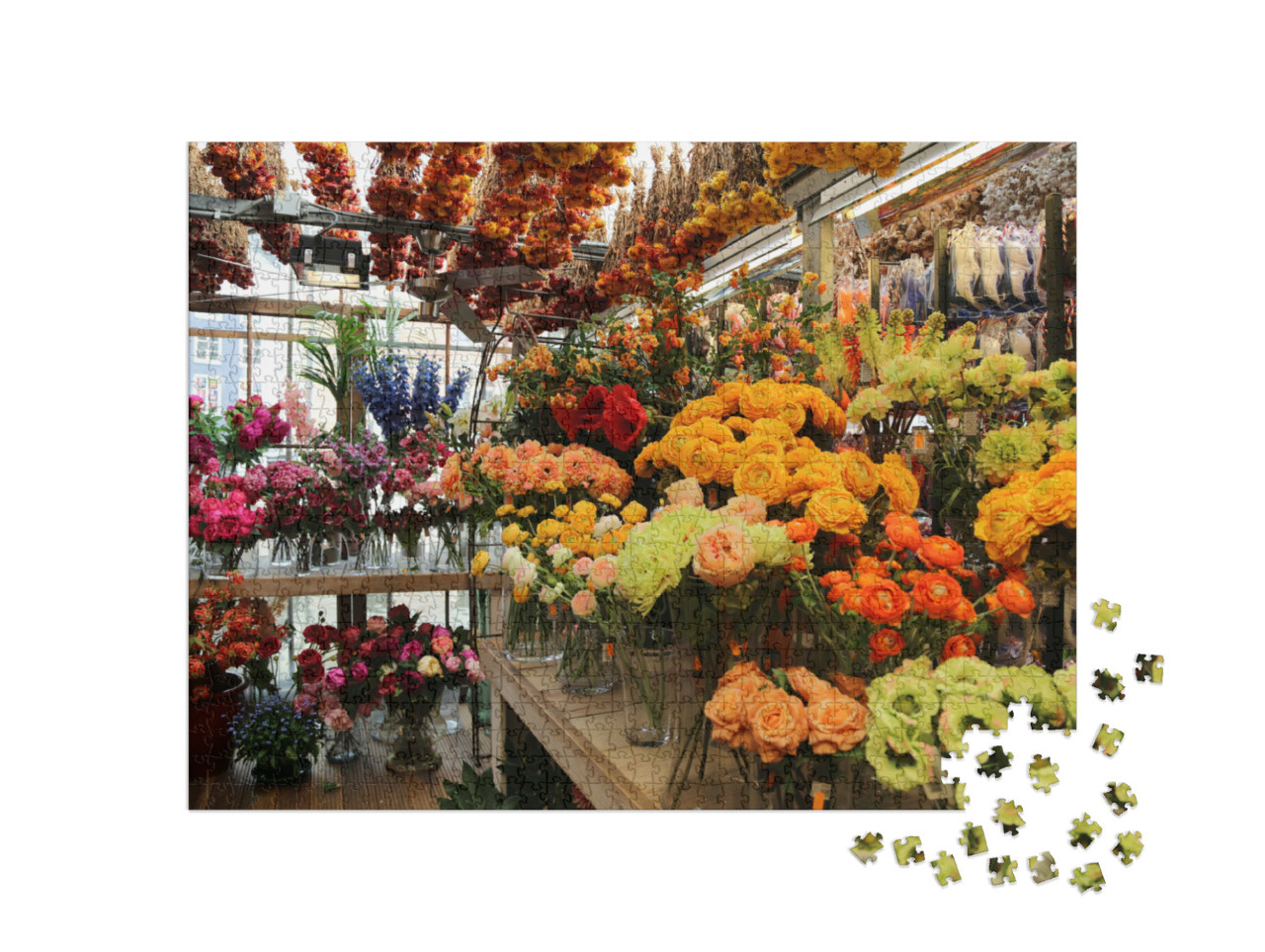 Puzzel 1000 stukjes „Bloemen op de Amsterdamse markt“
