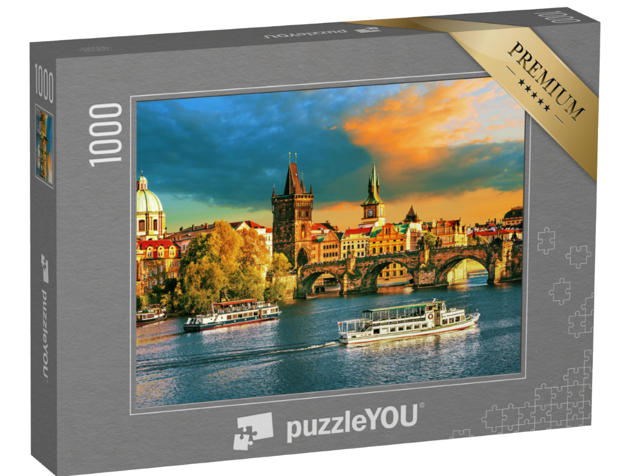 Puzzel 1000 stukjes „Praag aan de Moldau, Tsjechië“