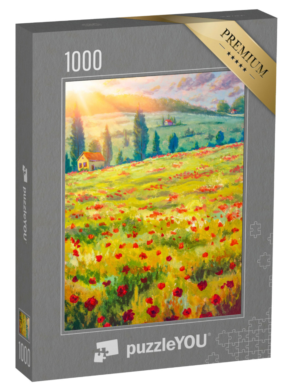 Puzzel 1000 stukjes „Rode klaprozen, Claude Monet Impressionisme“