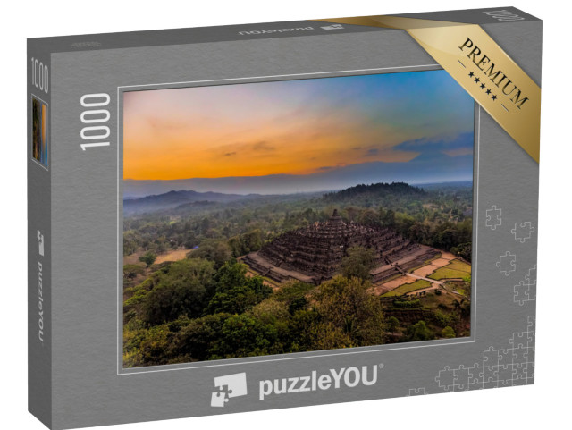 Puzzel 1000 stukjes „Prachtige luchtfoto van de Borobudur tempel, Java, Indonesië“