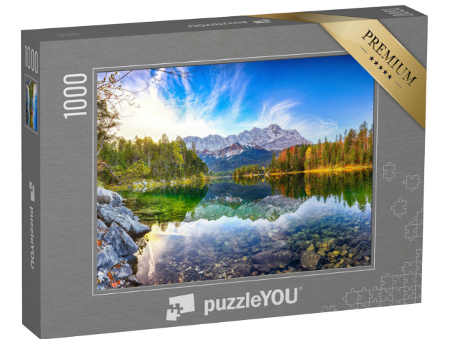 Puzzel 1000 stukjes „Prachtig herfstlandschap bij de Eibsee, Beierse Alpen, Duitsland“