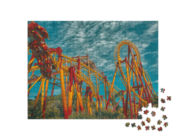 Puzzel 1000 stukjes „Achtbaan: Beto Carrero World in Santa Catarina, Brazilië“