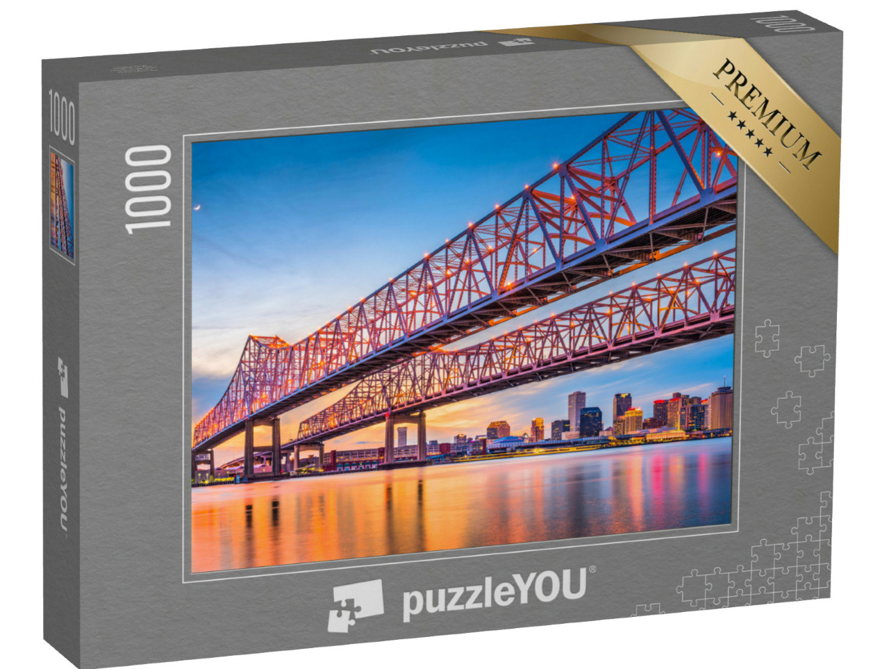 Puzzel 1000 stukjes „New Orleans, Louisiana, Crescent City verbindingsbrug over de Mississippi“