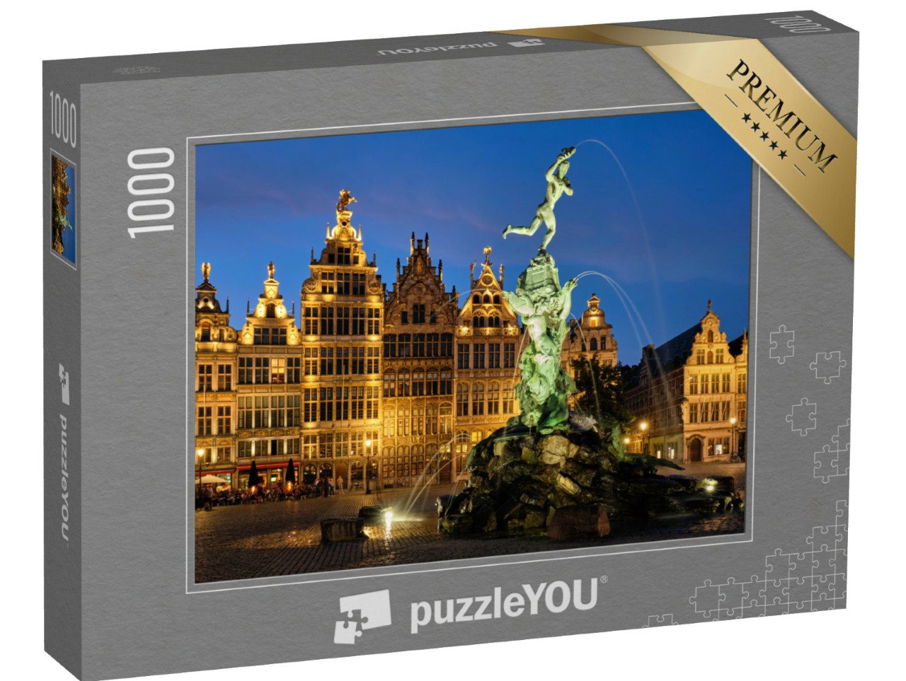 Puzzel 1000 stukjes „Brabo standbeeld op de Grote Markt in Antwerpen, België“