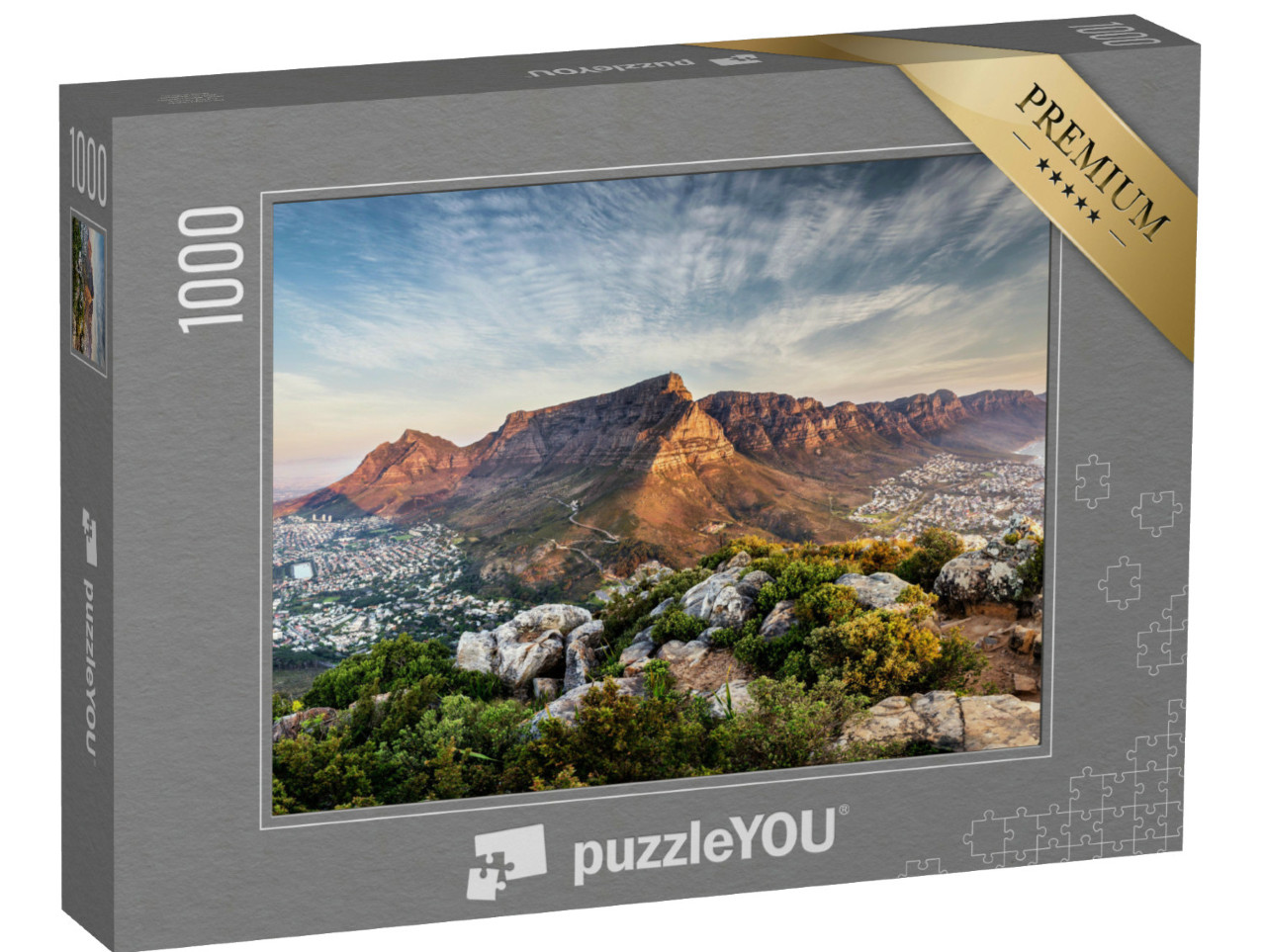 Puzzel 1000 stukjes „Tafelberg bij zonsondergang“