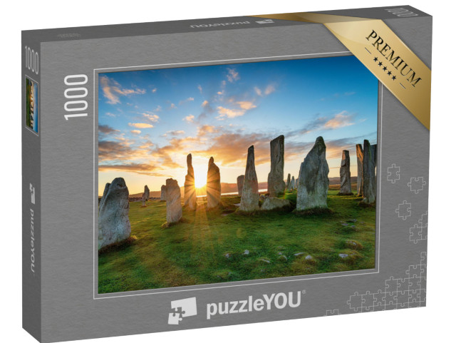 Puzzel 1000 stukjes „Mystieke zonsondergang boven de steencirkel van Callanish, eiland Lewis, Schotland“