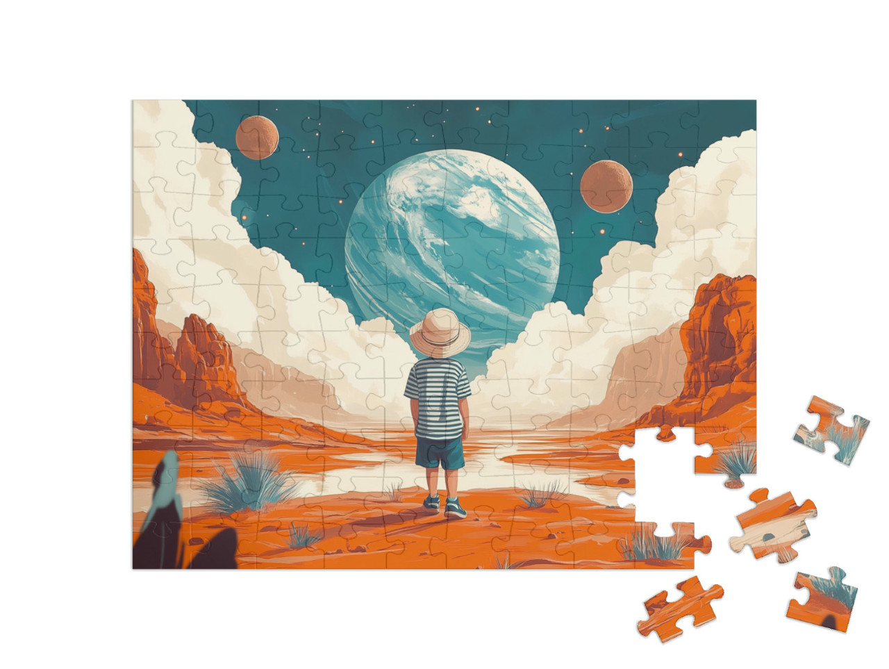 Puzzel 100 stukjes „Vrijheid boven de wolken“