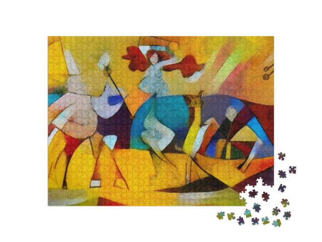 Puzzel 1000 stukjes „Alternatieve reproducties in de stijl van Picasso en Kandinsky“