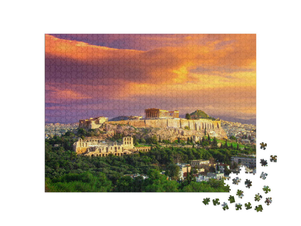 Puzzel 1000 stukjes „Oude Akropolis met Parthenon, Athene, Griekenland“