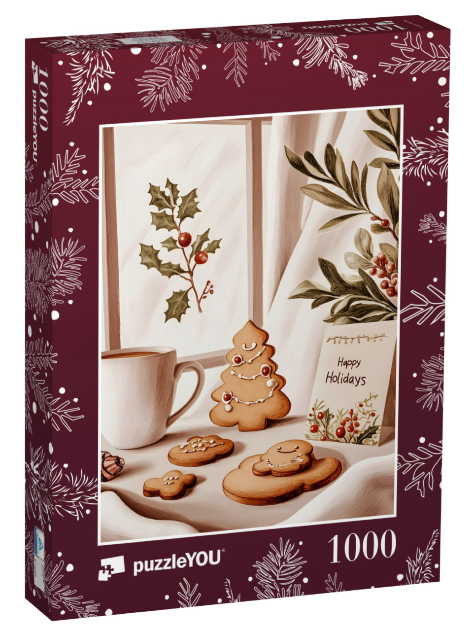 Puzzel 1000 stukjes „Happy Holidays : biscuits et chocolat chaud“