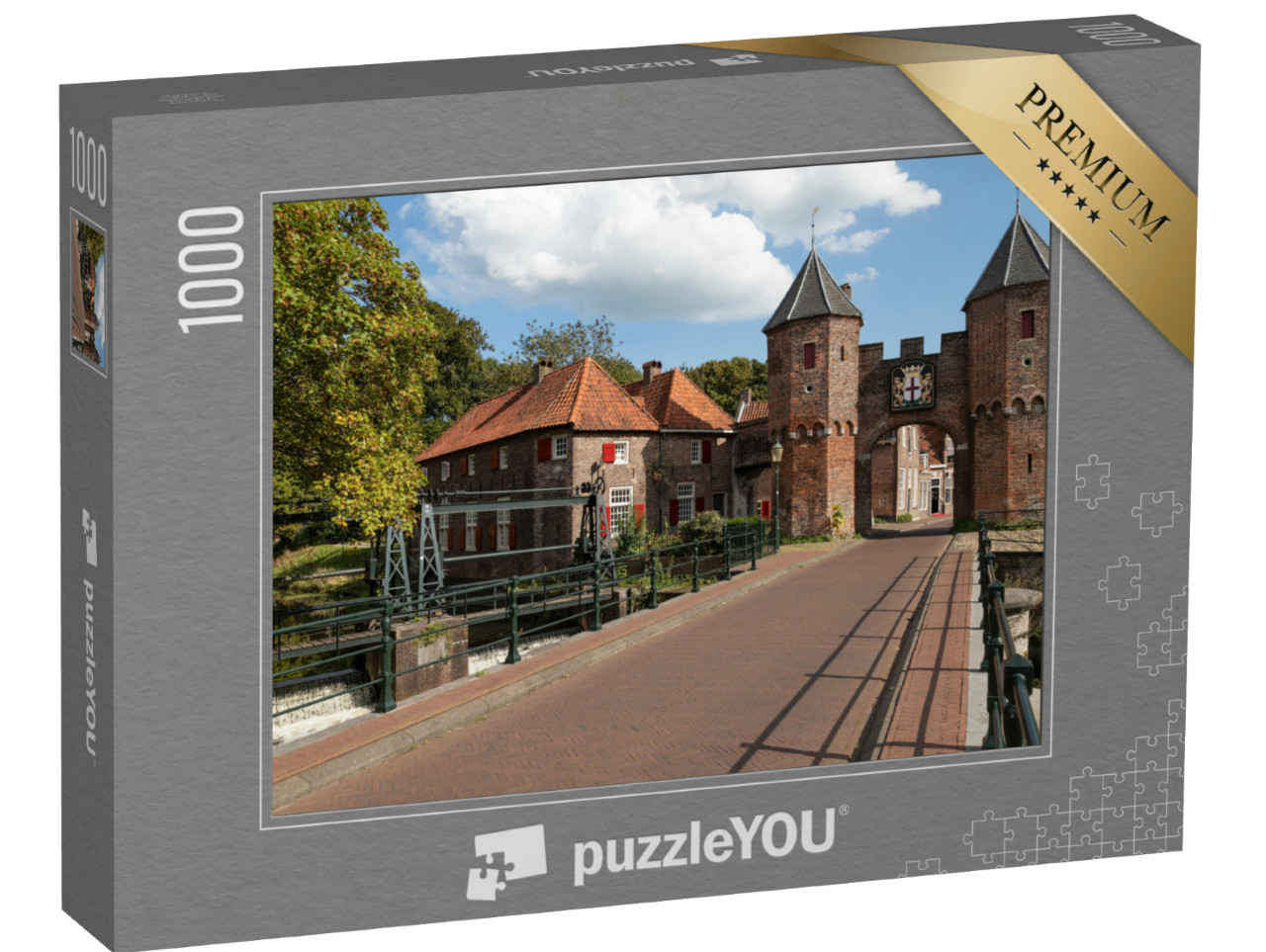 Puzzel 1000 stukjes „Land- en watersluis van de Koppelpoort in Amersfoort“