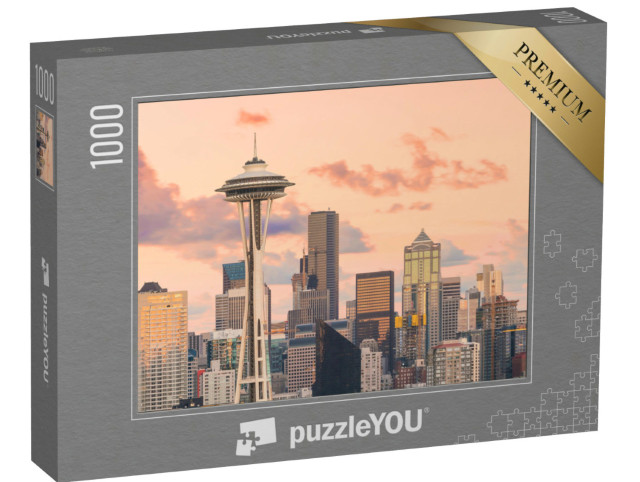Puzzel 1000 stukjes „Uitzicht op de skyline van het centrum van Seattle in de staat Washington, VS“