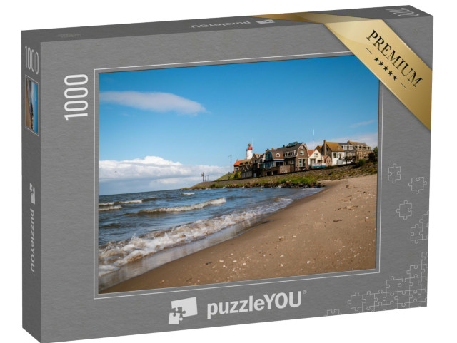 Puzzel 1000 stukjes „Klein vissersdorp Urk met kleurrijke vuurtoren aan het Ijsselmeer, Flevoland“