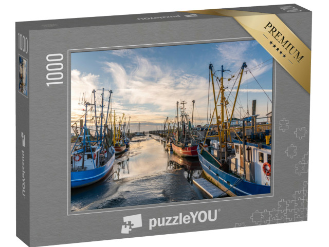 Puzzel 1000 stukjes „Vissersboten en garnalenkotters: Vissershaven van Dorum-Neufeld, Nedersaksen“