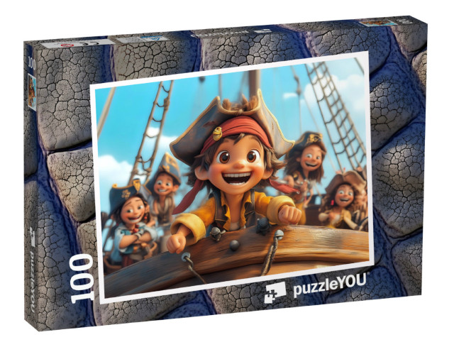 Puzzel 100 stukjes „Jonge piraten op volle zee“