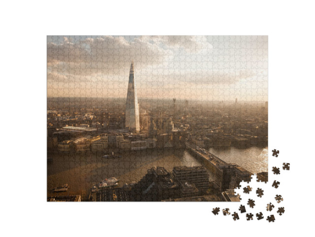 Puzzel 1000 stukjes „Londen skyline The Shard bij zonsondergang“