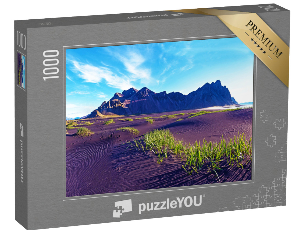 Puzzel 1000 stukjes „Dageraad op de berg Vestrahorn op het schiereiland Stokksnes, IJsland“