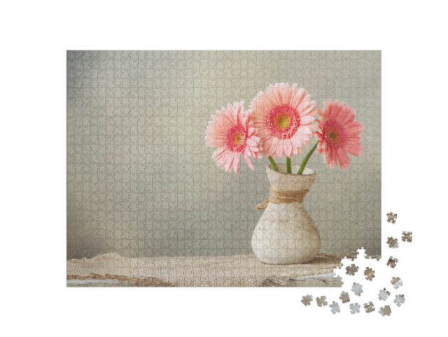 Puzzel 1000 stukjes „Roze gerbera“