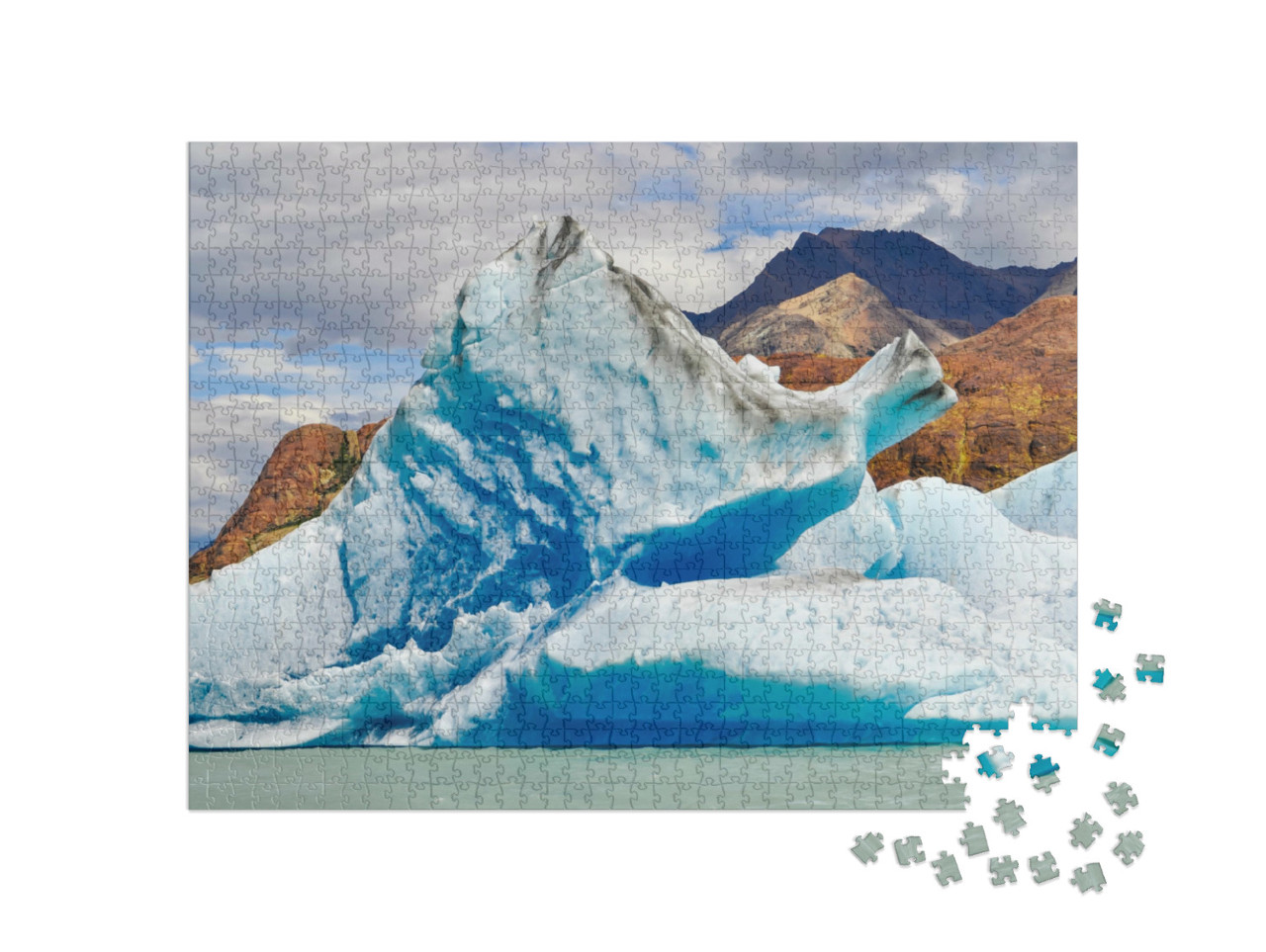 Puzzel 1000 stukjes „IJsberg van een gletsjer in de bergen“