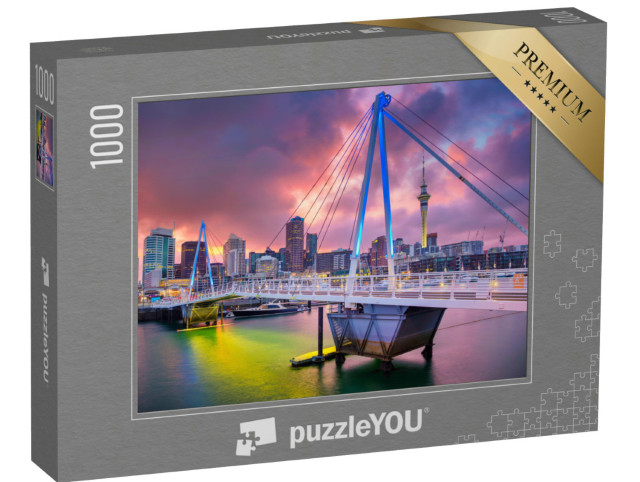 Puzzel 1000 stukjes „Auckland skyline bij zonsopgang, Nieuw-Zeeland“