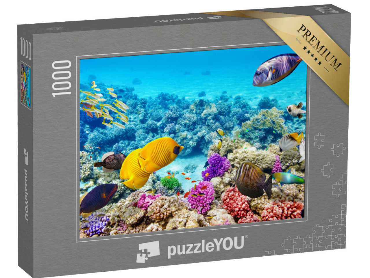 Puzzel 1000 stukjes „De onderwaterwereld met koralen en tropische vissen“