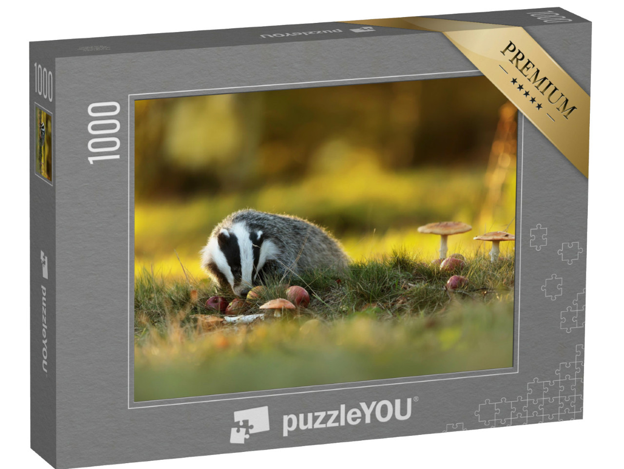 Puzzel 1000 stukjes „Europese das eet appels“