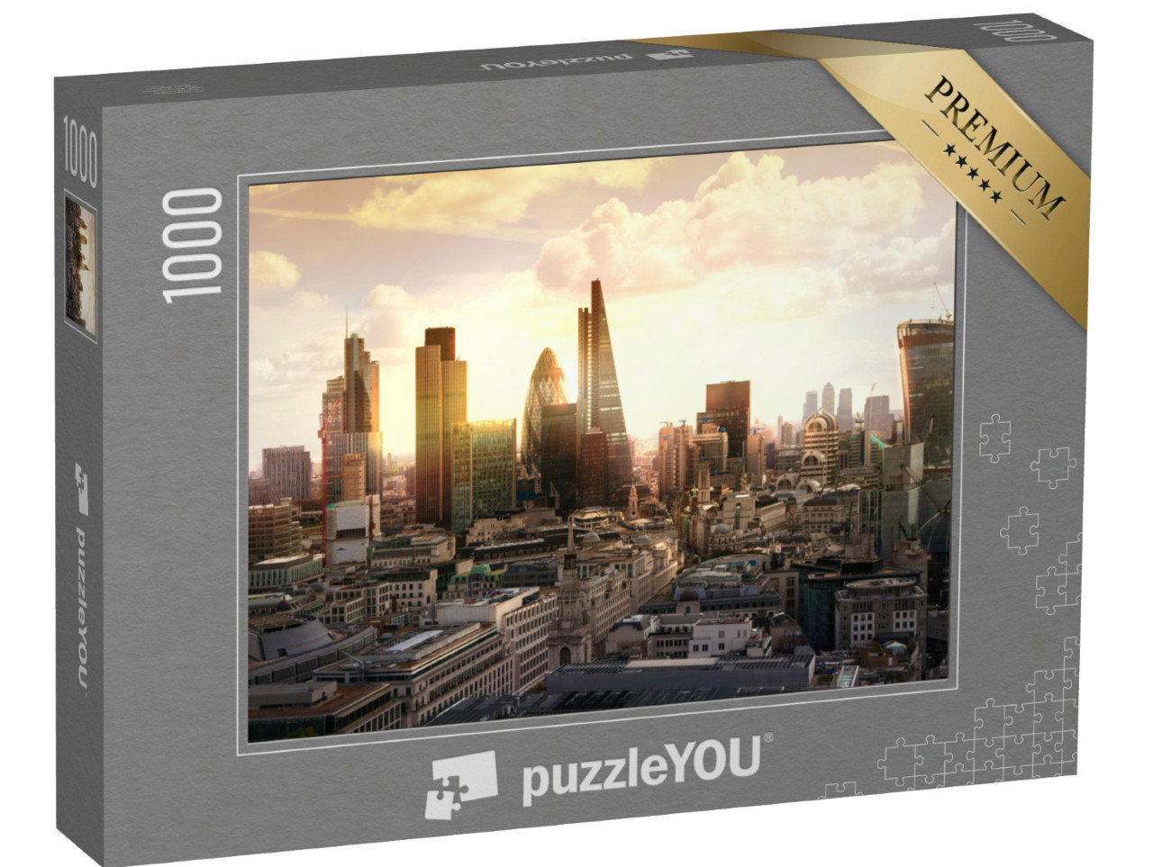Puzzel 1000 stukjes „Avondlijke skyline van het bankdistrict, Londen, Verenigd Koninkrijk“