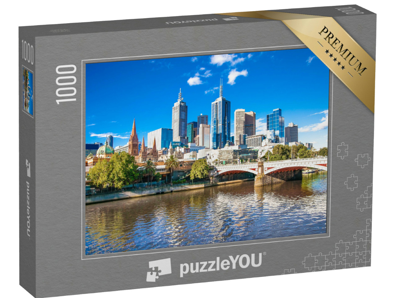 Puzzel 1000 stukjes „Skyline van Melbourne, Australië“