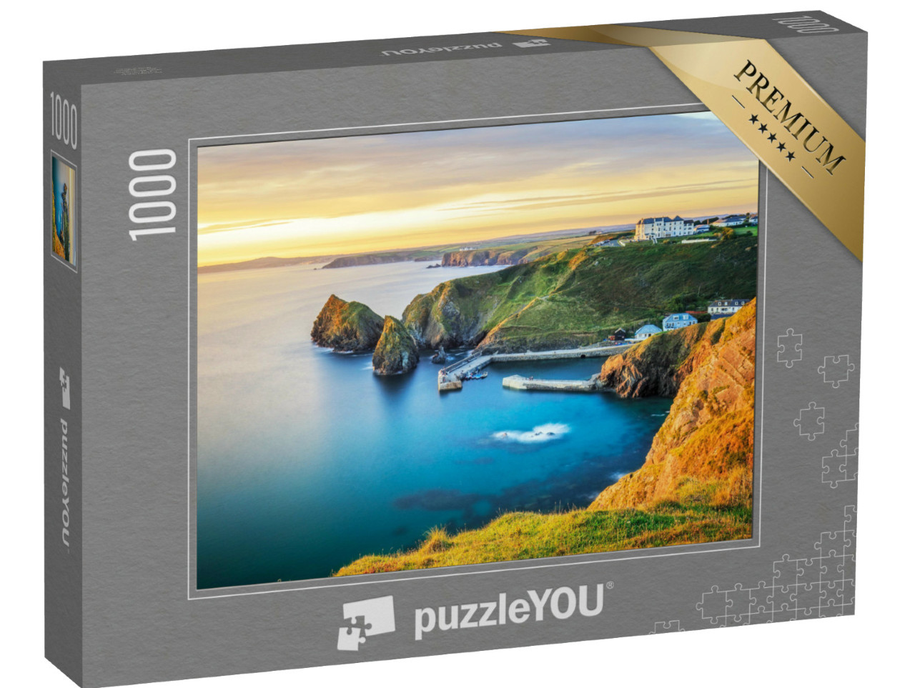 Puzzel 1000 stukjes „Zonsondergang met uitzicht op Mullion Cove, Cornwall“
