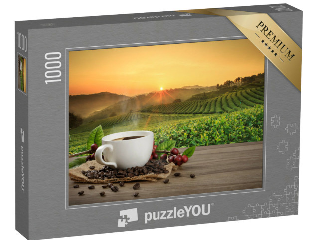 Puzzel 1000 stukjes „Een kopje vers gezette koffie“