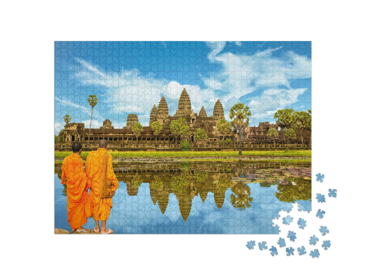 Puzzel 1000 stukjes „Angkor Wat: tempelcomplex en grootste religieuze monument ter wereld, Cambodja“