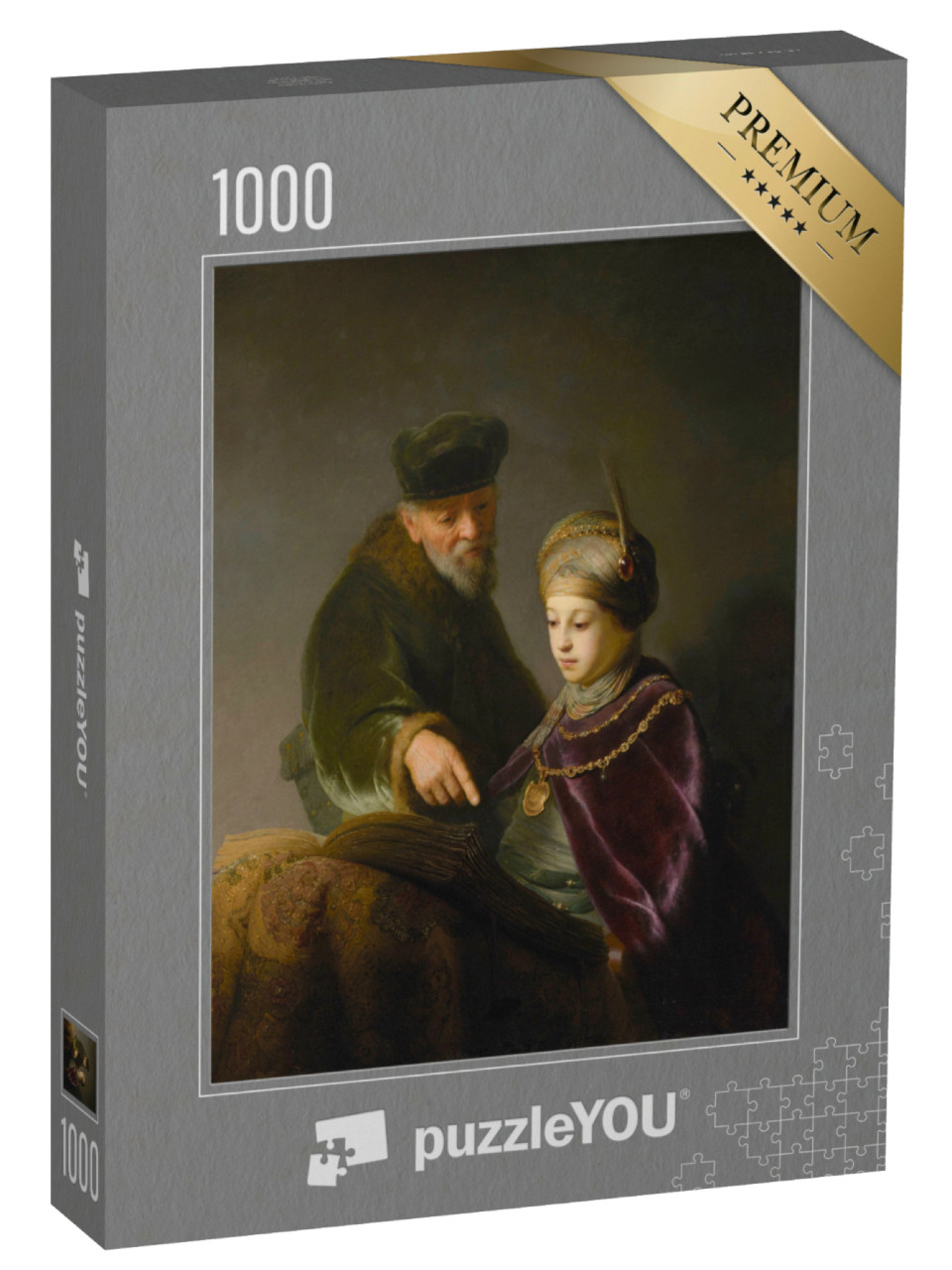 Puzzel 1000 stukjes „Rembrandt - Een jonge geleerde en zijn leermeester“