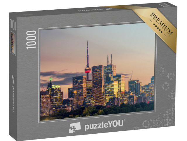 Puzzel 1000 stukjes „Gebouw in de stad Toronto bij nacht, Ontario, Canada“