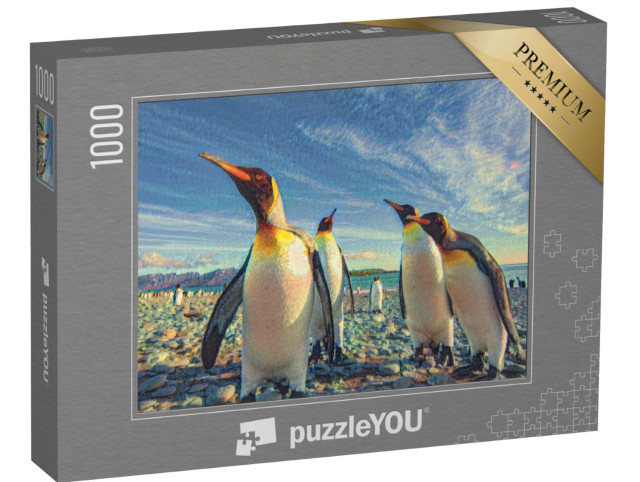 Puzzel 1000 stukjes „in de stijl van Paul-Cezanne - Zomer in Antarctica - Puzzelcollectie Kunstenaars & Schilderijen“