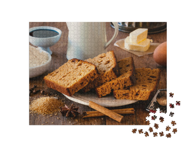 Puzzel 1000 stukjes „Typisch Nederlands kruidenbrood met gember, kaneel, nootmuskaat en kruidnagel“