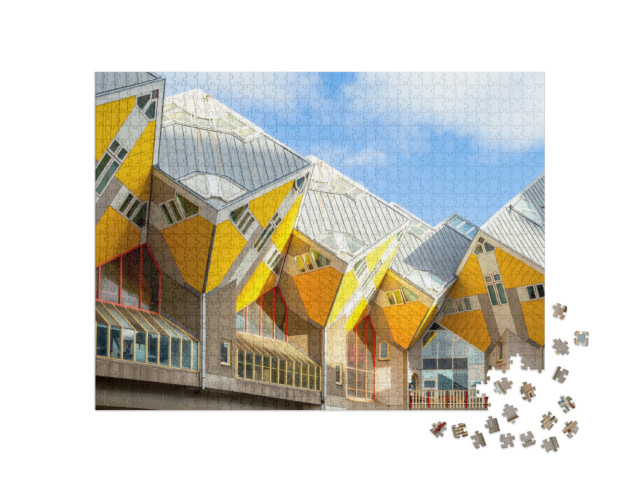 Puzzel 1000 stukjes „Details van de Kubuswoningen in Rotterdam, Architectuur, Nederland“