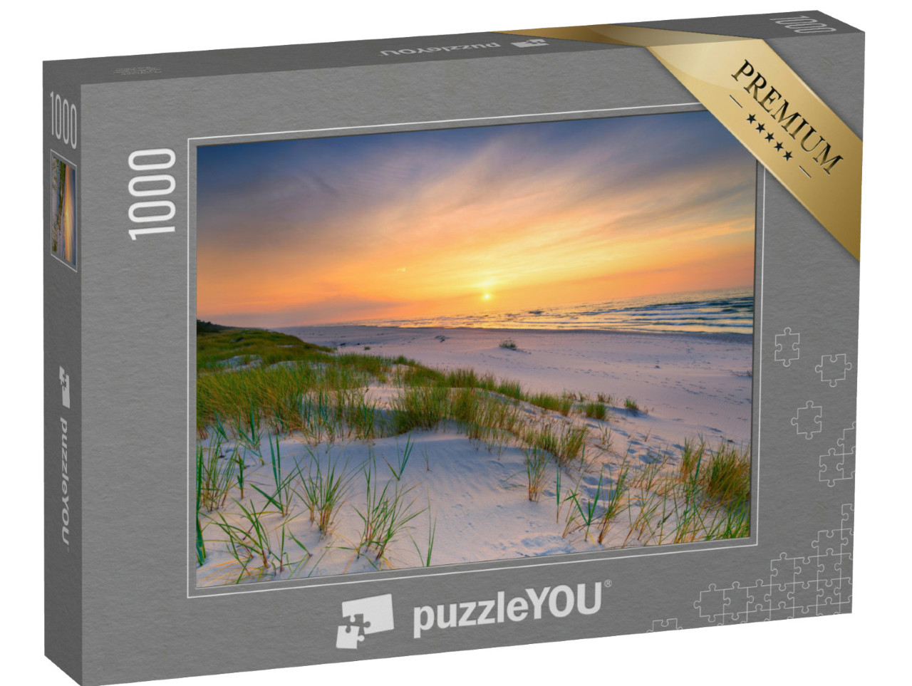 Puzzel 1000 stukjes „Zonsondergang op een strand aan de Baltische Zee“