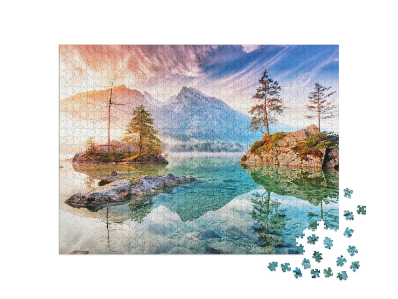 Puzzel 1000 stukjes „Hintersee in het Nationaal Park Ramsau, Duitsland“