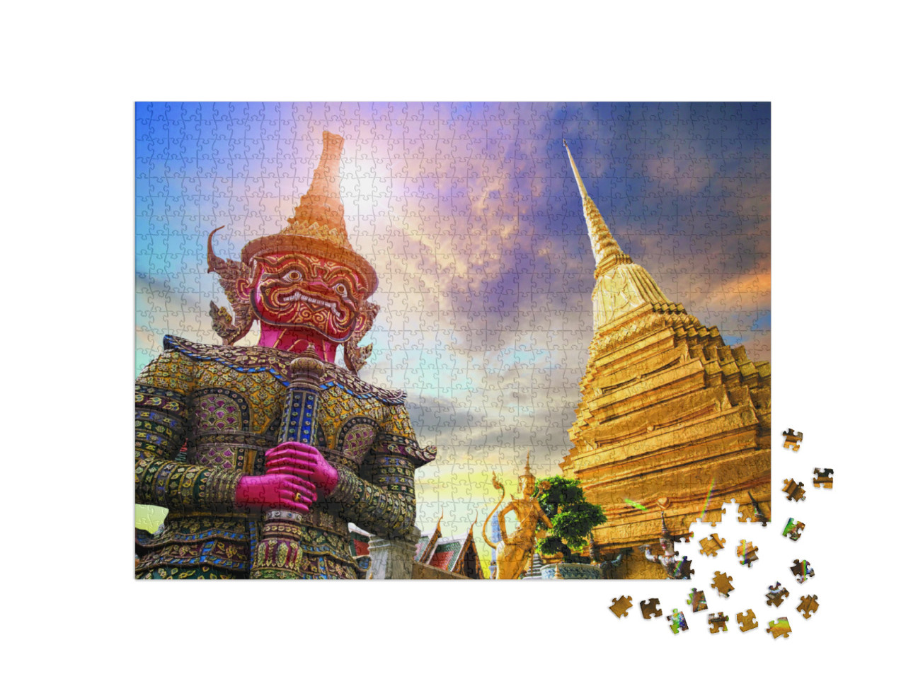 Puzzel 1000 stukjes „Wat Phra Kaew, Tempel van de Smaragden Boeddha, Bangkok, Thailand“