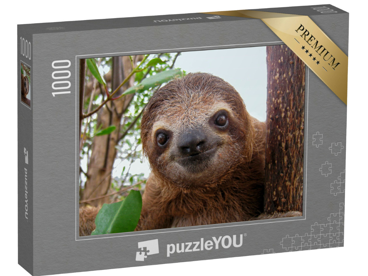 Puzzel 1000 stukjes „Schattige jonge drievingerige luiaard“