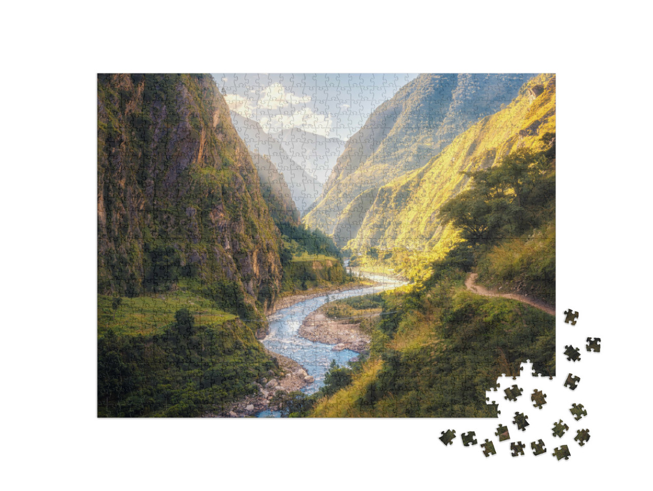 Puzzel 1000 stukjes „Prachtige vallei voor het Himalayagebergte“