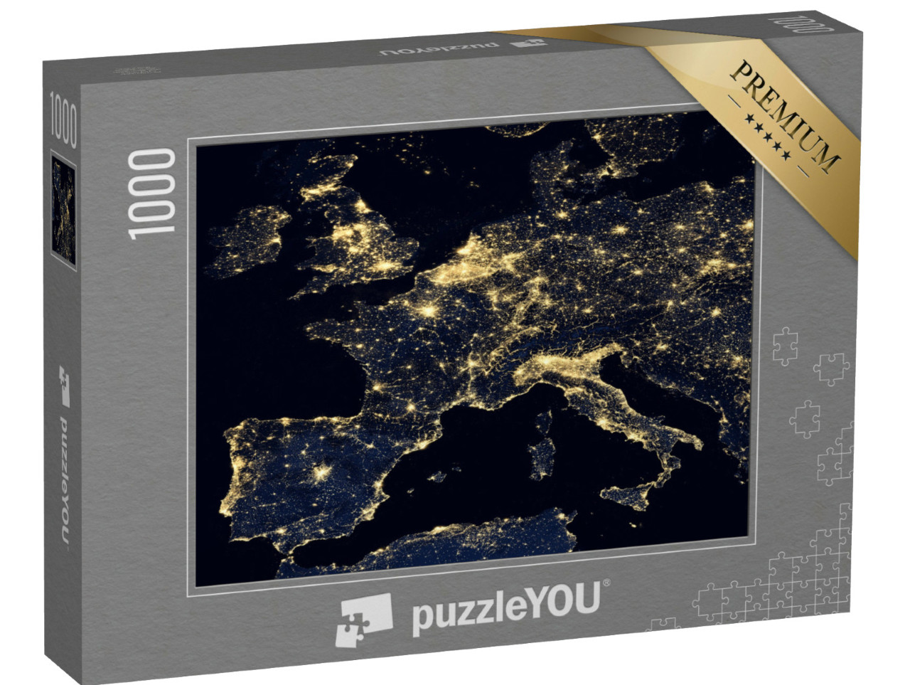 Puzzel 1000 stukjes „Stadslichten op de wereldkaart, Europa, NASA“
