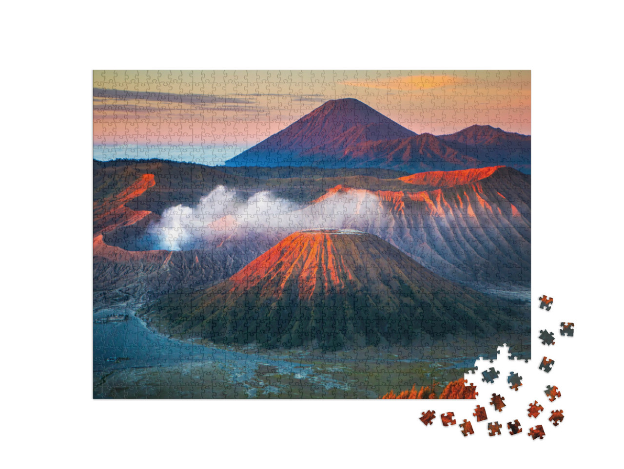 Puzzel 1000 stukjes „Mount Bromo is een actieve vulkaan en onderdeel van het Tengger massief in Indonesië.“