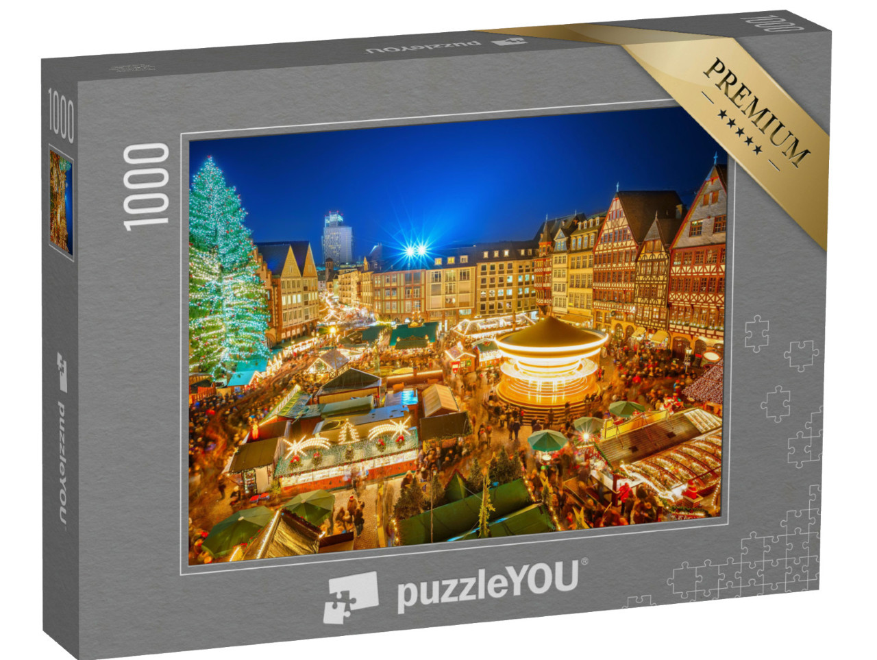 Puzzel 1000 stukjes „Traditionele kerstmarkt in het historische centrum van Frankfurt, Duitsland“