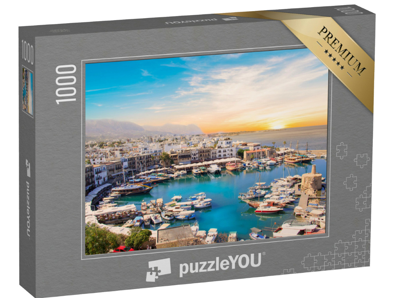 Puzzel 1000 stukjes „Prachtig uitzicht op de baai van Kyrenia in Noord-Cyprus“