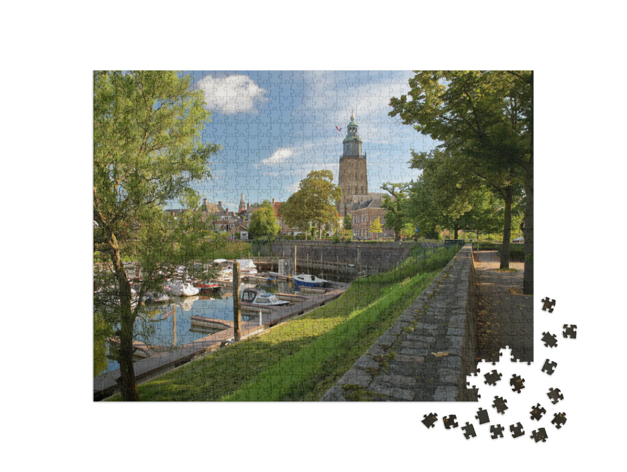 Puzzel 1000 stukjes „De haven Vispoorthaven aan de IJssel in Zutphen, Gelderland“