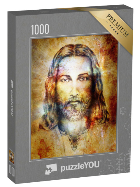 Puzzel 1000 stukjes „Potloodportret: Jezus Christus in het licht“